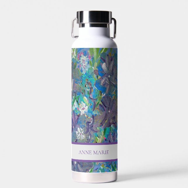 Lila Haze Floral Gebrauchtes Wasser Flasche (Vorne)