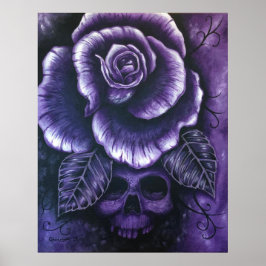 "Lila Haze" Skull Rose Art Poster drucken