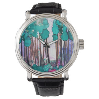 Lila Haze und Kiefern Armbanduhr