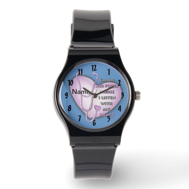 Lila Heart Air Force Nurse Armbanduhr (Vorderseite)