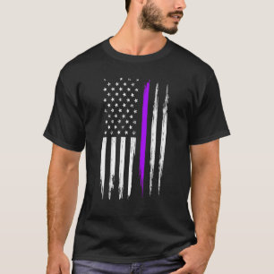 Lila Heart Day Militär Sprichwort stolz auf unsere T-Shirt