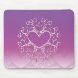 Lila Heart Mousepad