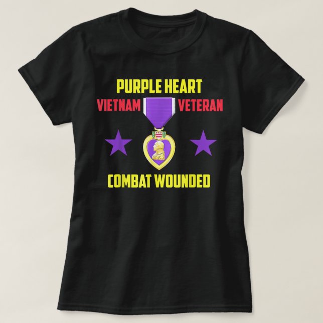 Lila Heart Vietnam Veteran T-Shirt (Design vorne)