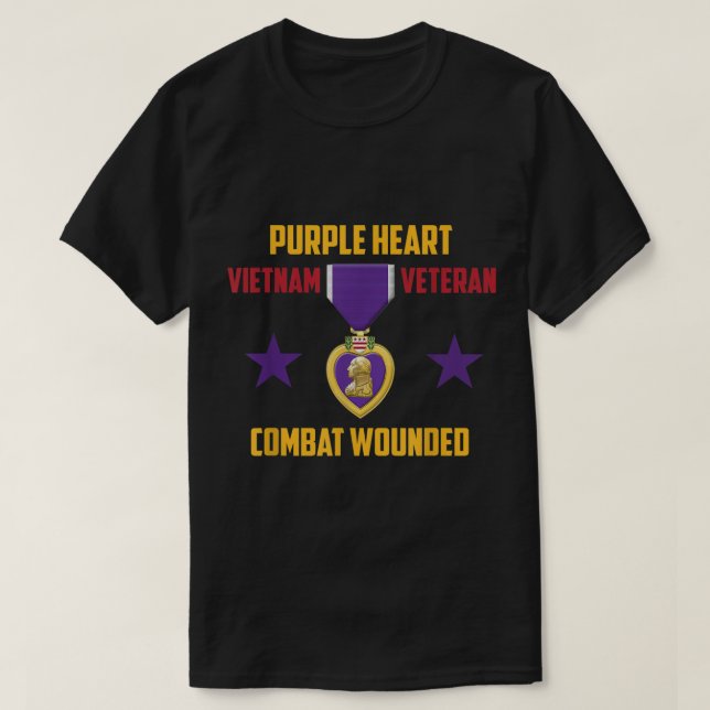 Lila Heart Vietnam Veteran T-Shirt (Design vorne)