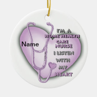 Lila Heart Zuhause Health Care Nurve Keramik Ornament