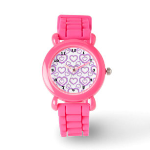 Lila Hearts Rosa Glitzer Beobachten Armbanduhr