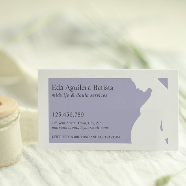 Lila Hebamme Doula Schwangere SILHOUETTE Visitenkarte (Von Creator hochgeladen)