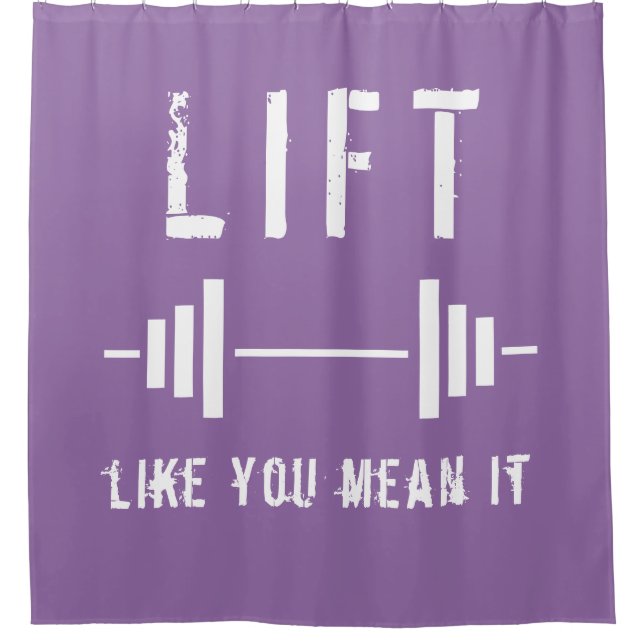 Lila Hebevorhang Fitness Fitnessraum Duschvorhang (Vorderseite)