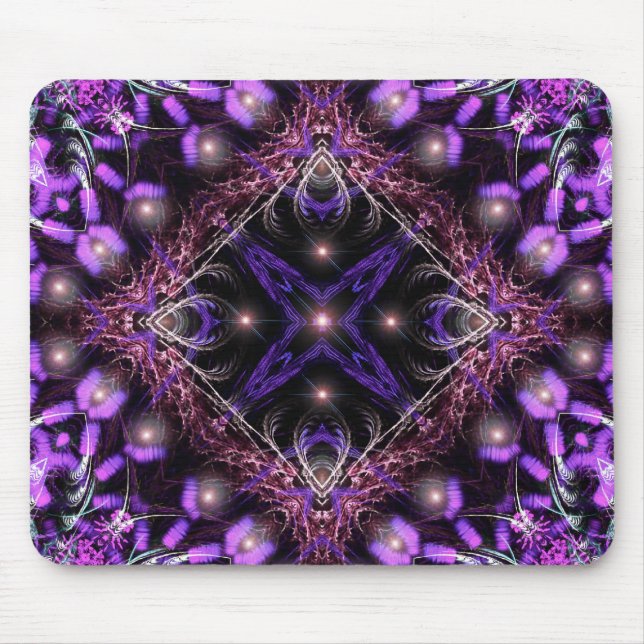 Lila helle Fraktal-Tapisserie Mousepad (Vorne)