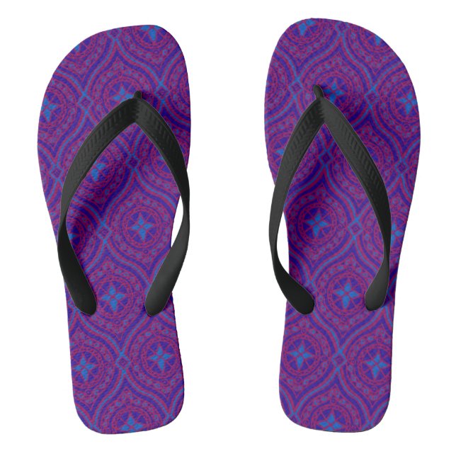 Lila, helles Blau, traditionelles Gewürzmuster der Flip Flops (Fußbett)