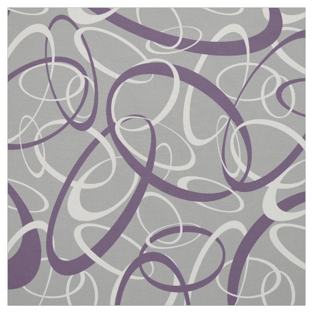 lila, hellgraues geometrisches Schleifenmuster Stoff (Muster)