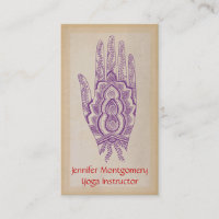 Lila Henna Hand Yoga Instructor Business Card