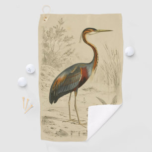 Lila Heron Tracks Edouard Print Golfhandtuch