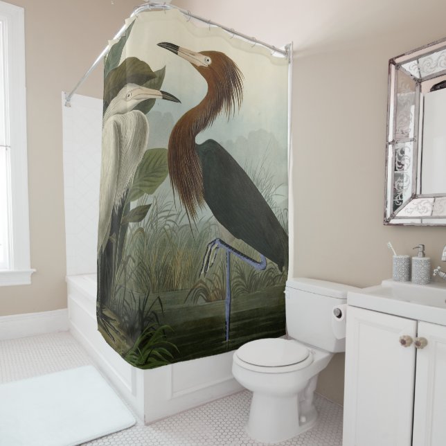 Lila Heron - von Audubons Birds of America Sho Duschvorhang (Beispiel)