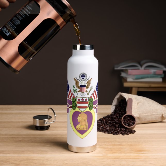 Lila herz 3 Kupfervakuum isoliert Trinkflasche (Kaffee)