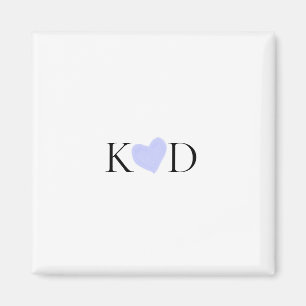 Lila Herz-Aquarell-Pastell-Paar-Name-Buchstabe  Magnet