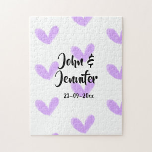 Lila Herz Aquarell Valentins-Paarname da
