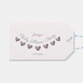 lila Herz buntgebrüll Babydusche danke/ Geschenkanhänger