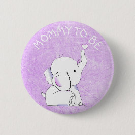 Lila Herz-Elefant-Baby-Duschen-Button Button