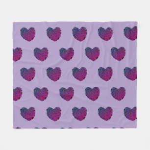 Lila Herz Fleece-Decke Fleecedecke