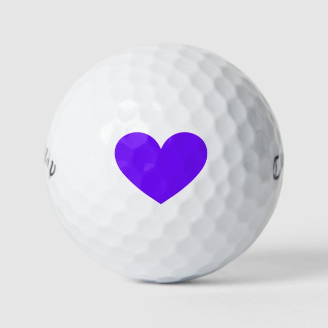 Lila Herz Golfball (Vorderseite)