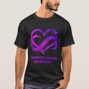 Lila Herz-Hoffnung Liebe Glaube Pankreaskrebs Awa T-Shirt