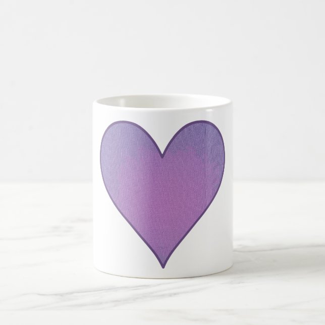 Lila Herz Kaffeetasse (Mittel)