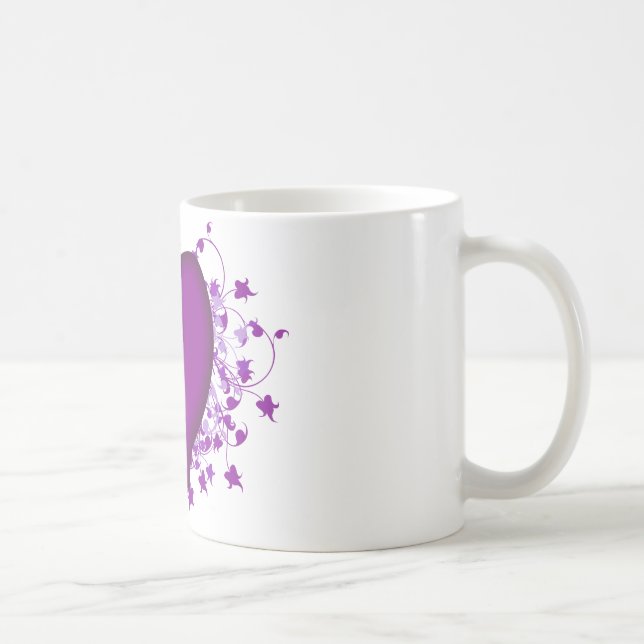 Lila Herz Kaffeetasse (Rechts)