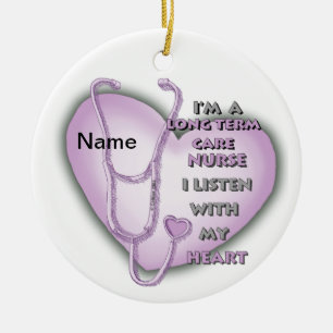 Lila Herz Langfristige Pflegeversorgung Keramik Ornament