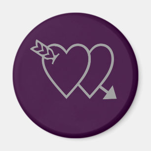 Lila Herz-Magnet - Liebe-Jahrestags-Hochzeit Magnet