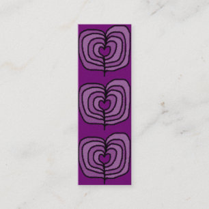 Lila Herz-MiniLesezeichen Mini Visitenkarte