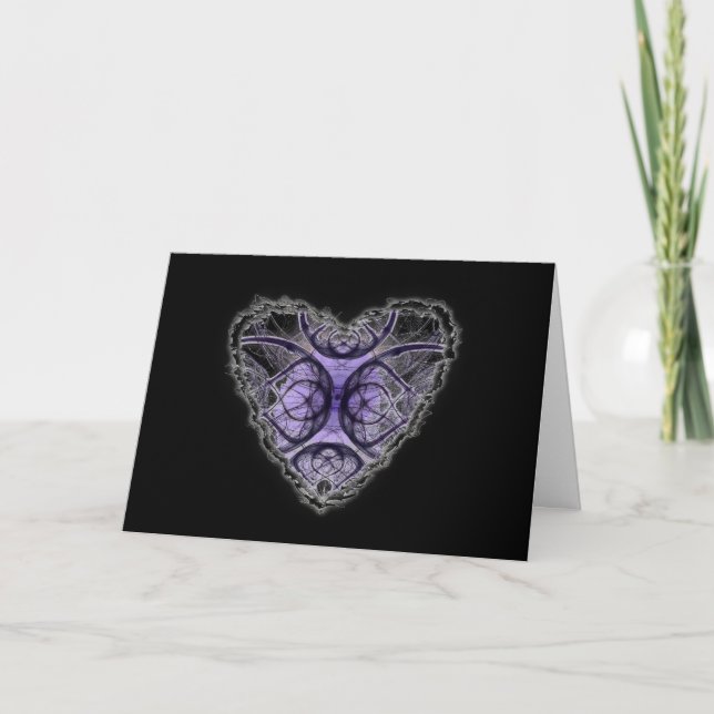 Lila Herz Valentine Liebe Feiertagskarte (Vorderseite)