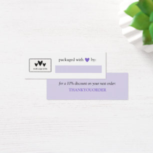 Lila Herz verpackt mit Logo für die Liebe