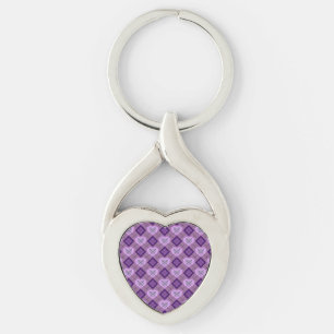 Lila-Herz Violetter Diamant Argyle-Muster Schlüsselanhänger