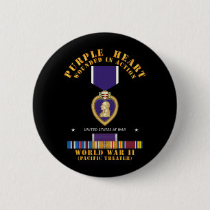 Lila Herz - WIA w WWII SVC w Lila Heart - Pac Button
