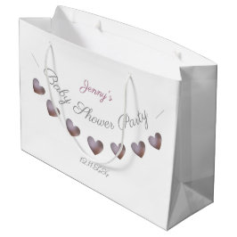 lila Herzbündel personalisierte Babydusche Große Geschenktüte