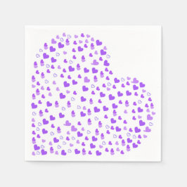 Lila Herzcluster Serviette