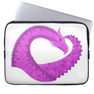 Lila Herzdrache in Weiß Laptopschutzhülle