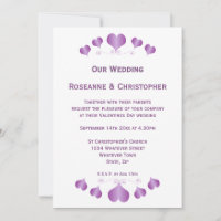 Lila Herzen Design-Hochzeit