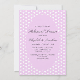 Lila Herzen Hochzeitsprobe-Dinner Einladung