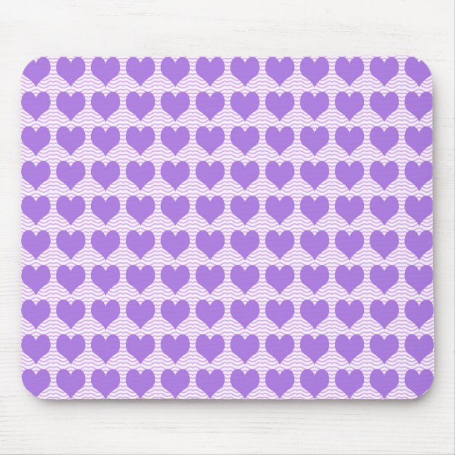 Lila Herzen Mousepad (Vorne)