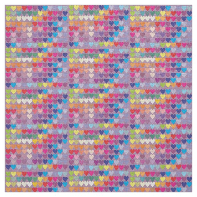 lila Herzen Regenbogengewebe Stoff (Muster)