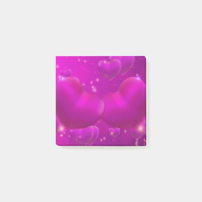 Lila Herzgeschenk für Frauen und Mädchen, Mädchen  Post-it Klebezettel (Vorderseite)
