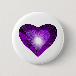 Lila Herzknopf "Herz" weiß Button