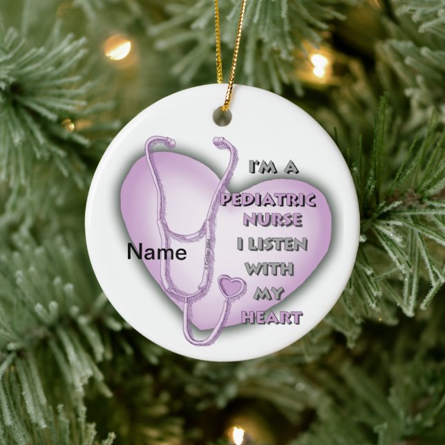 Lila Herzkrankheit Keramik Ornament (Baum)