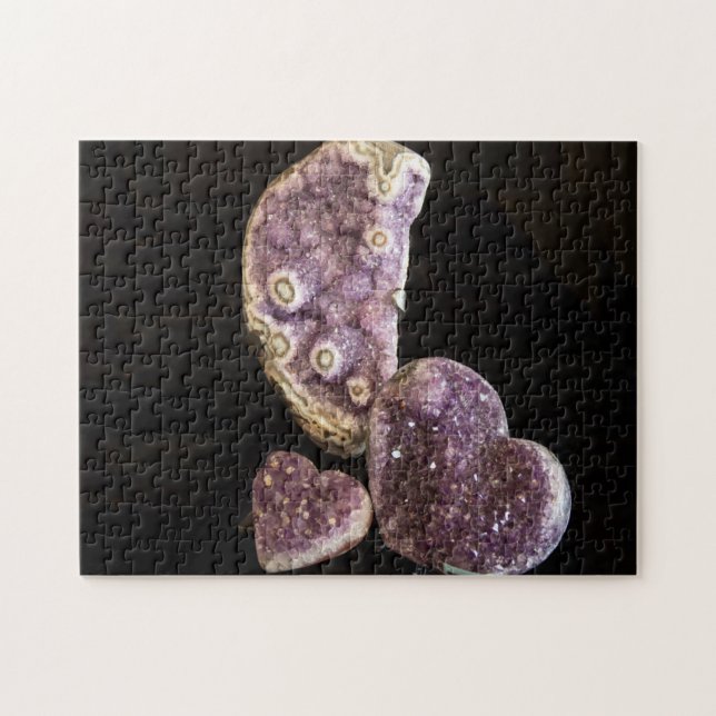 Lila Herzkristalle - Amethyst Gemstones (Horizontal)