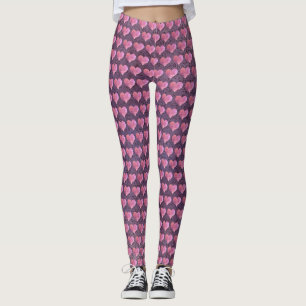 Lila Herzleidenschaft Leggings