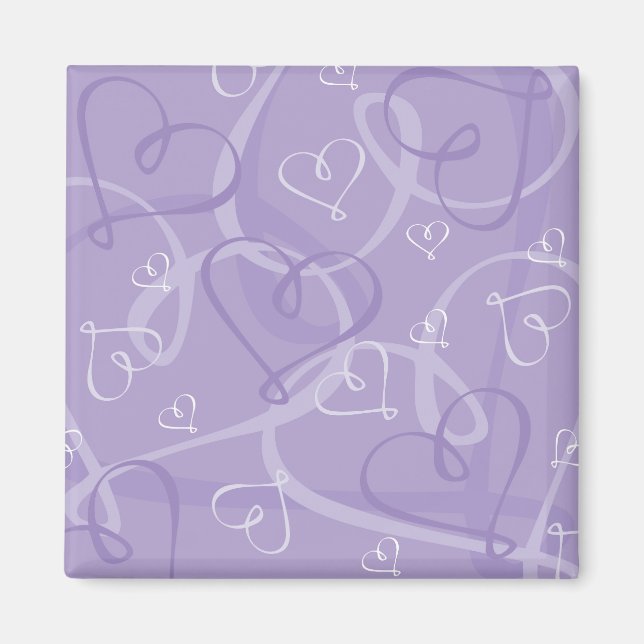 Lila Herzmuster Magnet (Vorne)