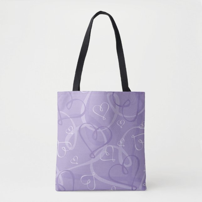Lila Herzmuster Tasche (Vorderseite)