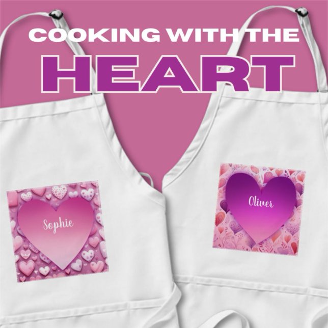 Lila Herzname Schürze (Von Creator hochgeladen)